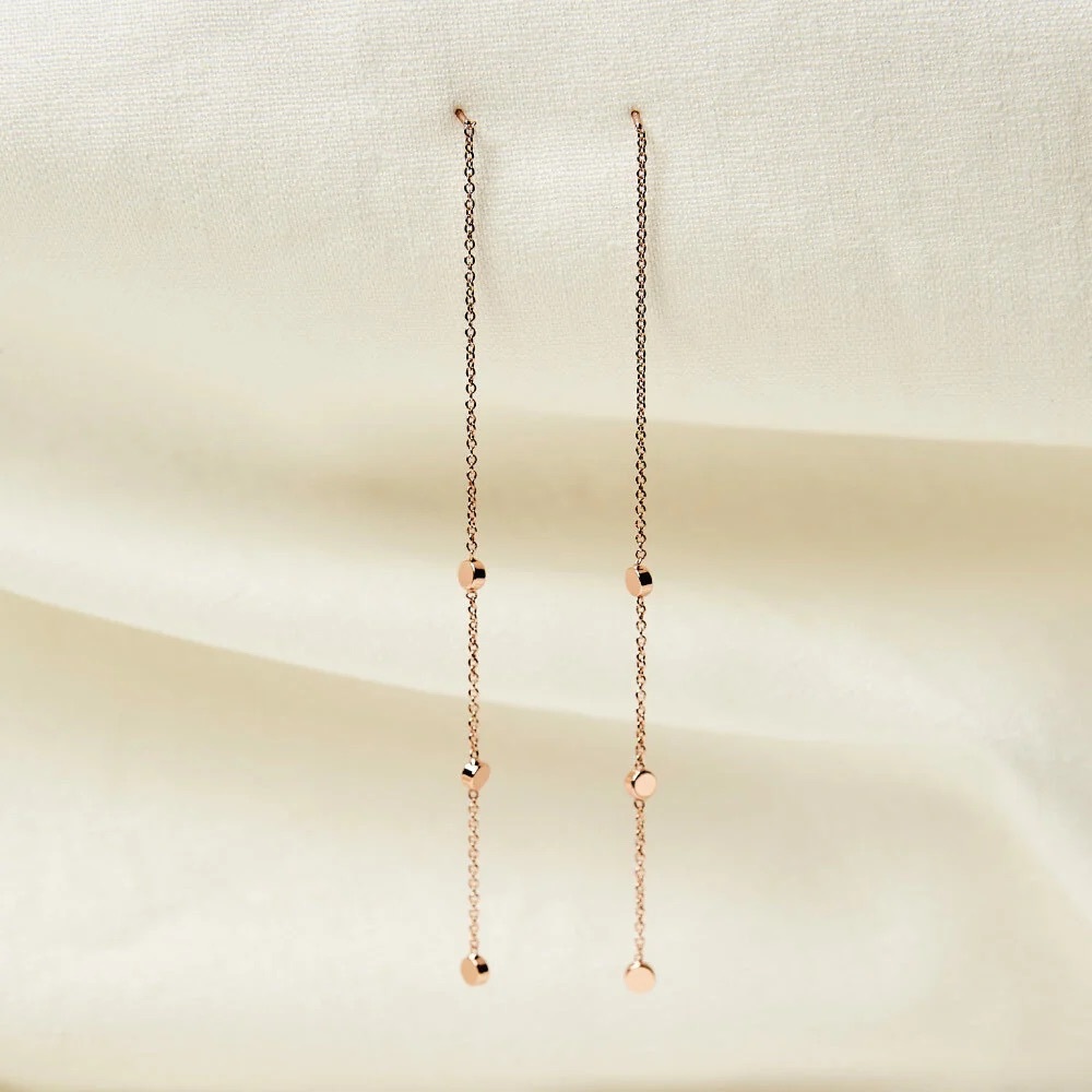 Rose Gold treasure drop earrings